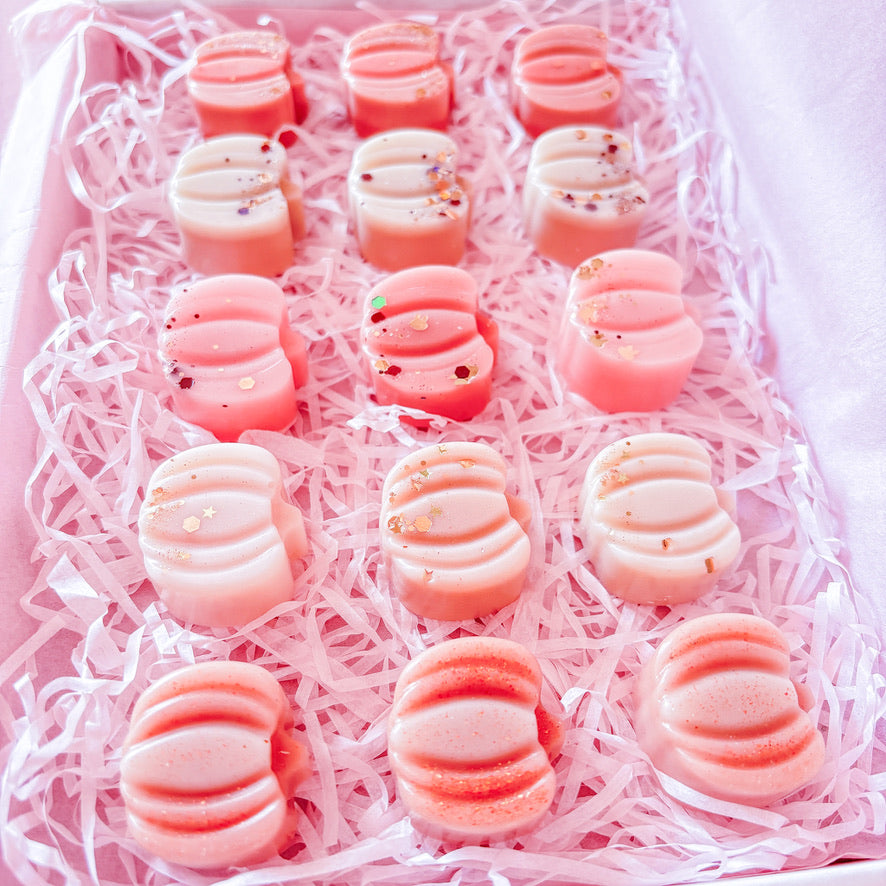 Pumpkin-shaped autumn wax melts in October Bunny Box

Limited edition Scent Bunny seasonal wax melt collection

Cozy autumn wax melts for home fragrance

Gift box with five autumn-inspired wax melt scents