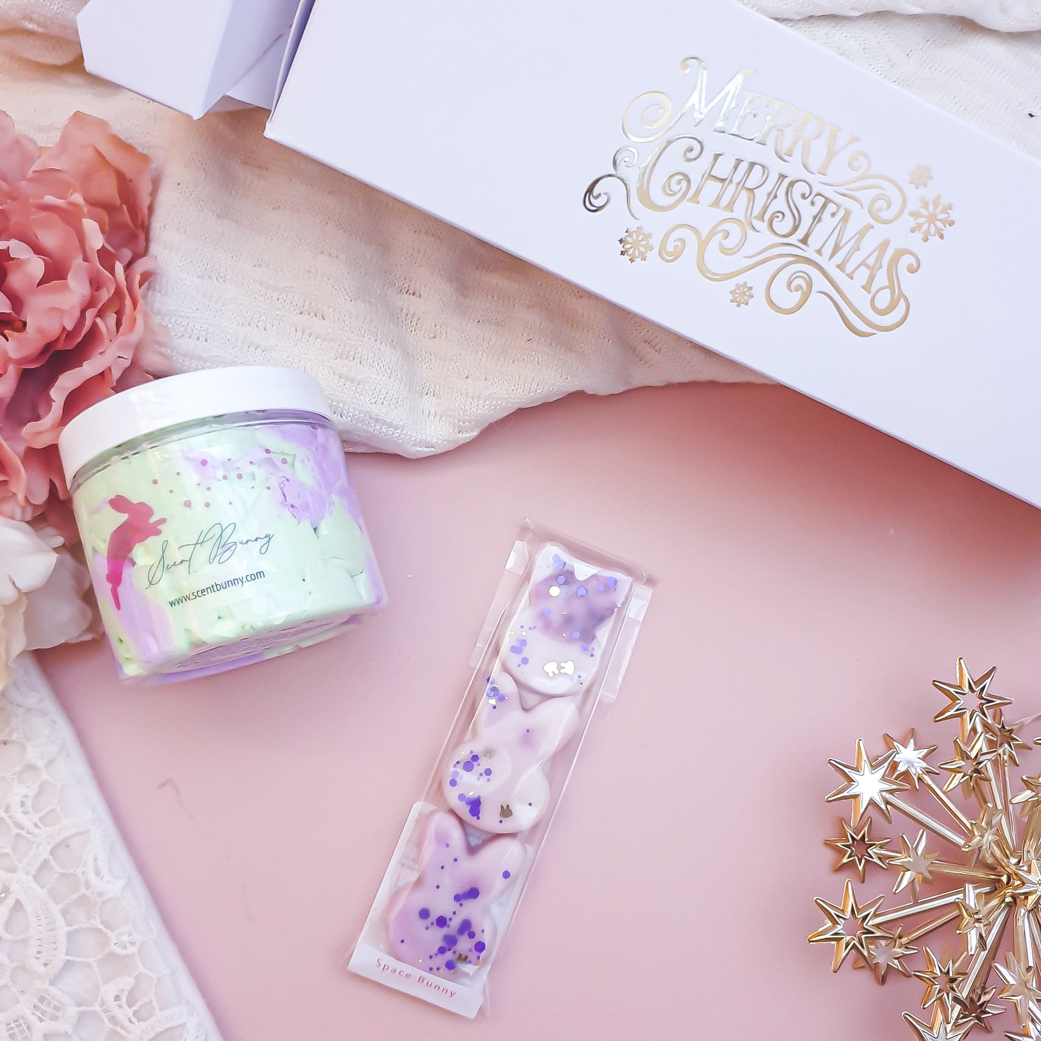 bunny noir whipped soap and 3-pack noir wax melts festive bundle