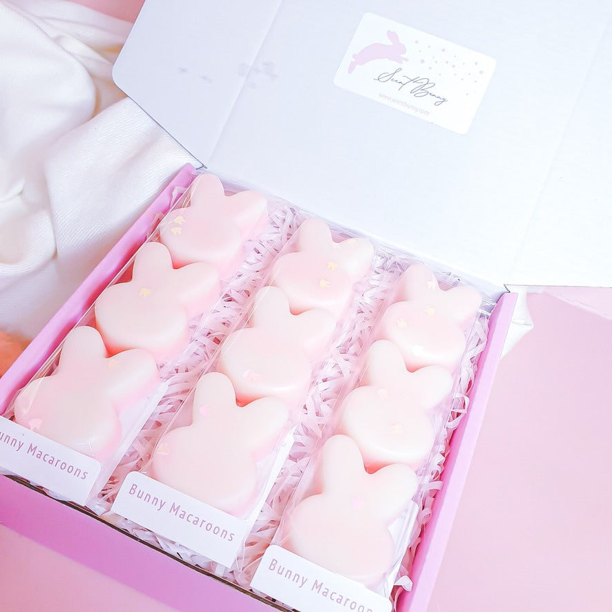 Bunny Macaroons wax melts – Vanilla, almond & raspberry blend – Cozy bakery fragrance Belfast